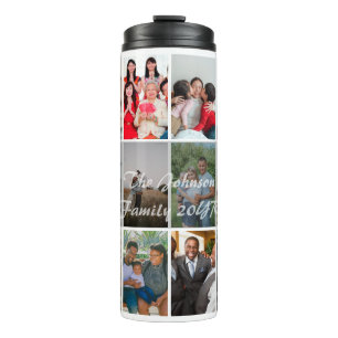 Grandparents 12 Photo Memory Collage Template Thermal Tumbler