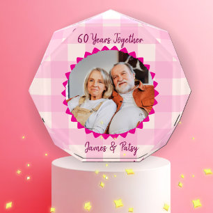 Grandparents 60th Diamond Anniversary Keepsake Photo Block