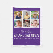 Grandparents 6 Photo Collage Personalised Purple