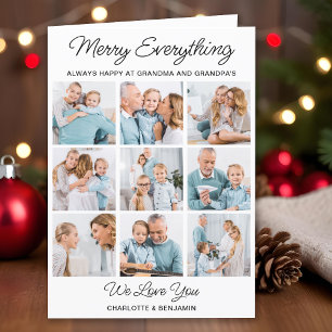 Grandparents 9 Picture Merry Everything Christmas Holiday Card