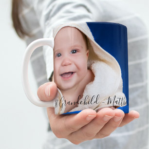 Grandparents baby custom photo 1st grandchild coffee mug