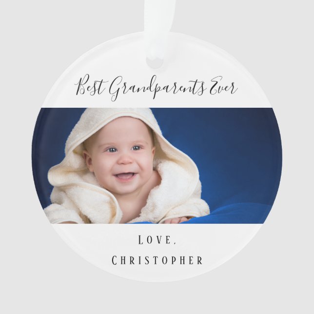 Grandparents baby photo grandchild ornament (Front)
