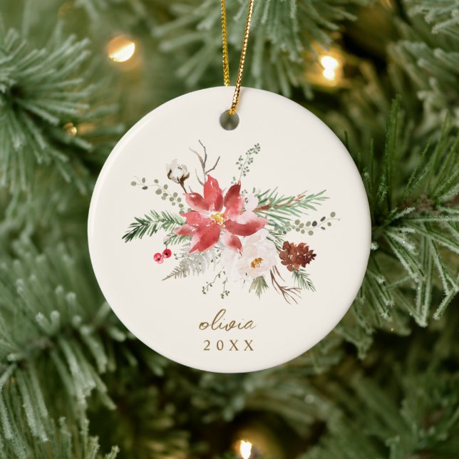 Grandparents Christmas Gift Vintage Photo Ceramic Tree Decoration (Tree)