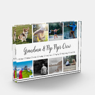 Grandparents Crew Custom 8 Photo Grid Block