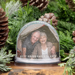 Grandparents Custom Photo Message Keepsake Snowglobe