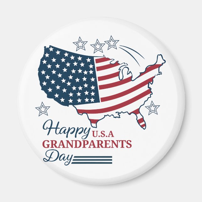 Grandparents Day 2025 USA Vector Magnet (Front)