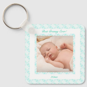 Grandparents Day Blue Best Granny Ever Photo Gift Key Ring
