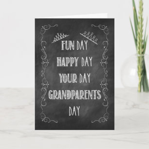 Grandparents Day Chalkboard Birthday, Crown Card