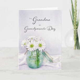 Grandparents Day for Grandma White Daisies in Jar Card