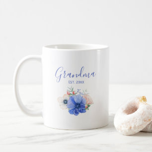 Grandparents day gift Watercolor Floral Grandma Coffee Mug