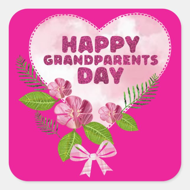 Grandparents Day Square Sticker (Front)