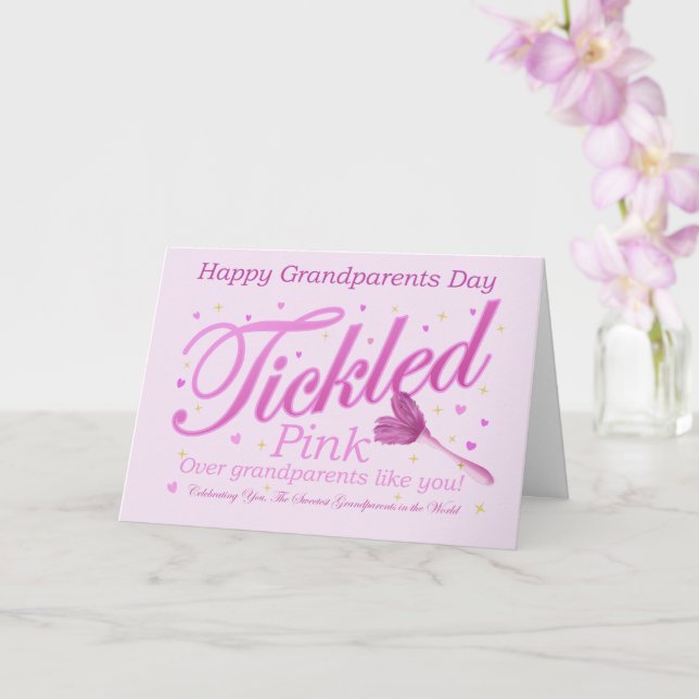 Grandparents Day Tickled Pink Feather Duster Card (Orchid)