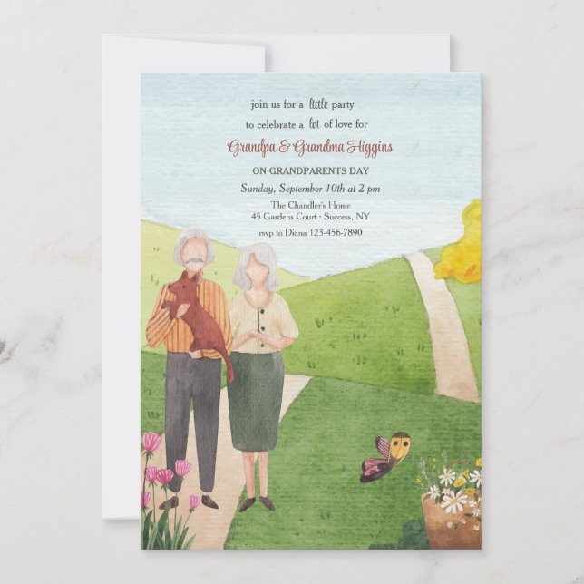 Grandparents Day Watercolor Invitation (Front)