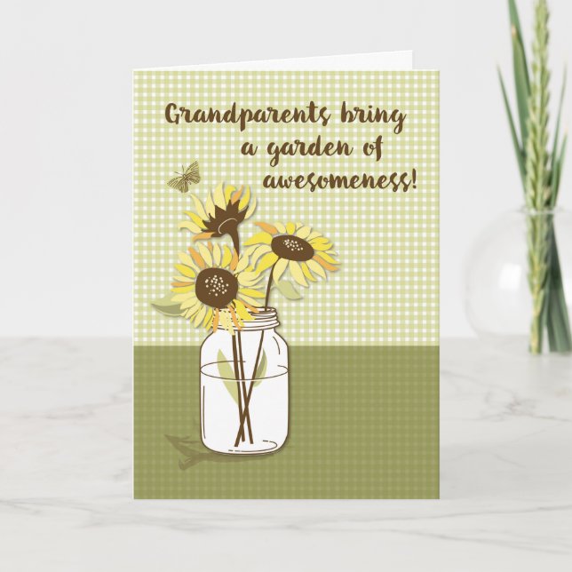 Grandparents Day with Sunflowers in Mason Jar Card (Front)
