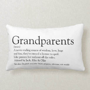 Grandparents Definition Black and White Fun Lumbar Cushion