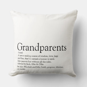 Grandparents Definition Saying Large Cushion