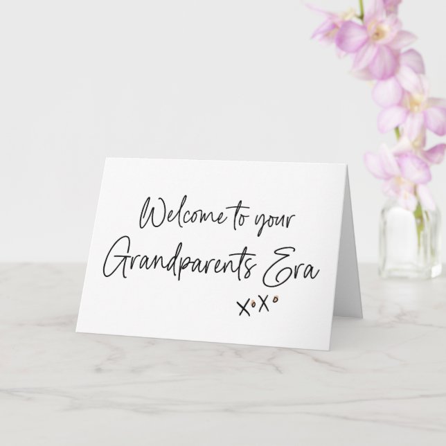 Grandparents Era Pregnancy Baby Reveal to Parents  Card (Orchid)