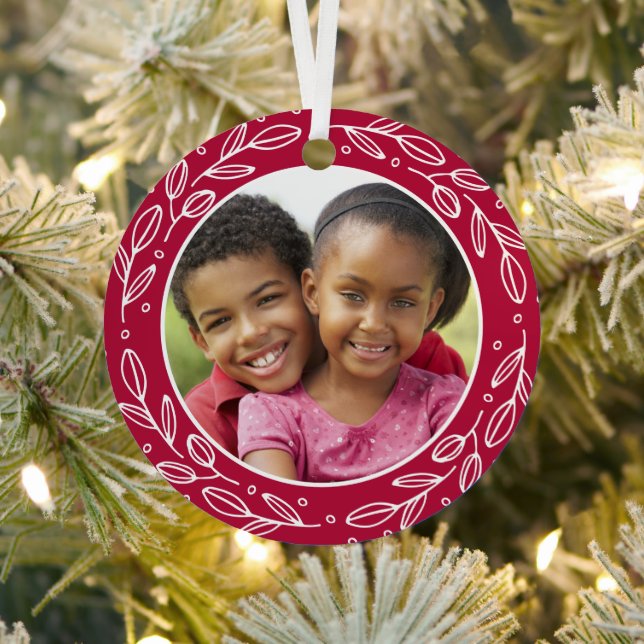Grandparents Festive Holiday Photo Double Sided Metal Tree Decoration (Insitu)