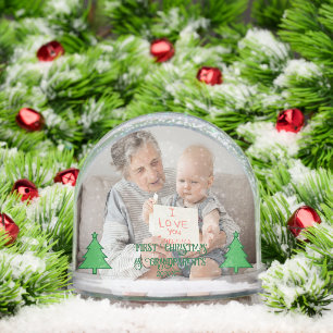 Grandparents First Christmas –2 Photo Personalized Snowglobe