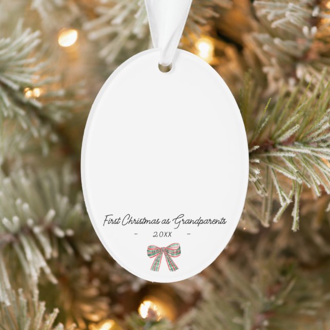Grandparents First Christmas 2 photos Ornament (Tree)