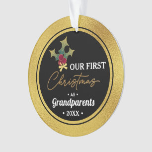 Grandparent's First Christmas Acrylic Circle Ornament