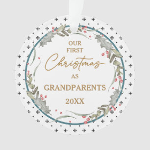 Grandparent's First Christmas Acrylic Circle  Ornament