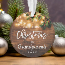 Grandparents First Christmas String Lights Photo