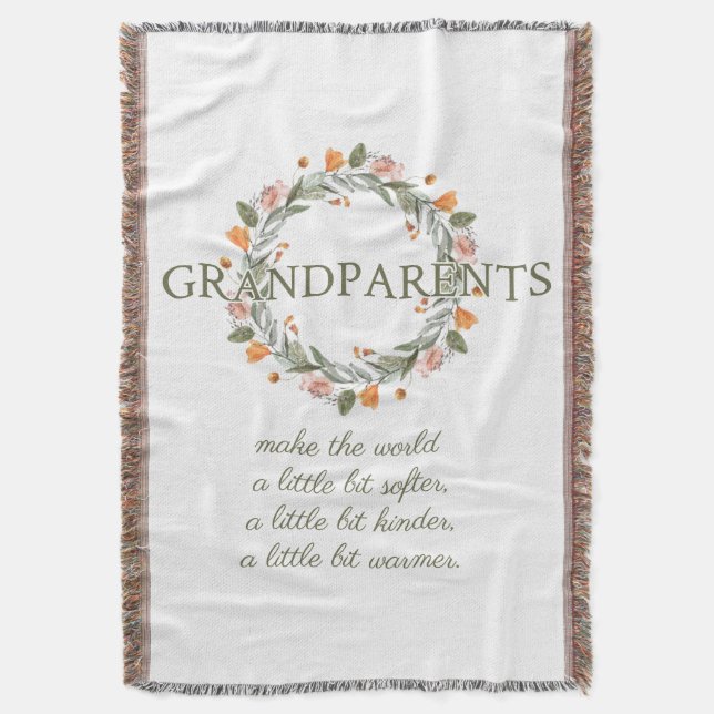 Grandparents, Gift Blanket, Grandma Grandpa,  Throw Blanket (Front Vertical)