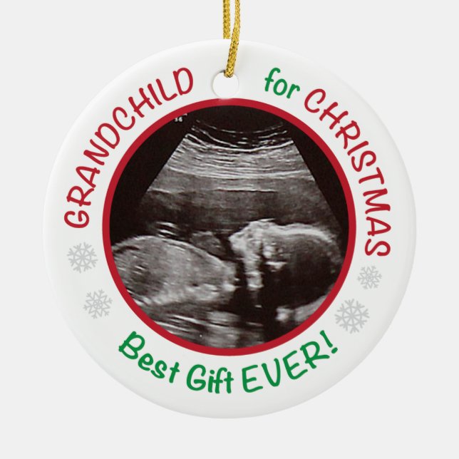 Grandparents Grandchild for Christmas Ceramic Tree Decoration (Front)