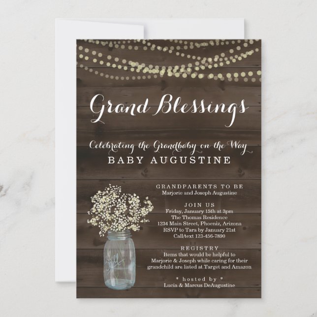 Grandparents, Grandmother, Grandbaby Baby Shower Invitation (Front)