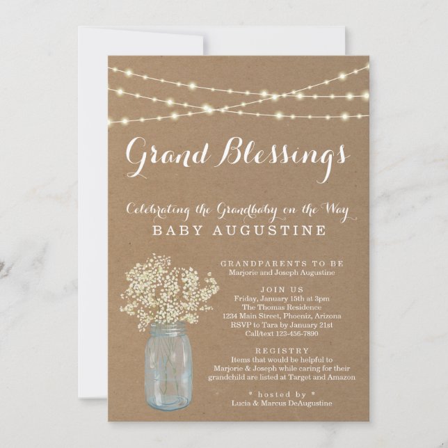 Grandparents, Grandmother, Grandbaby Baby Shower Invitation (Front)