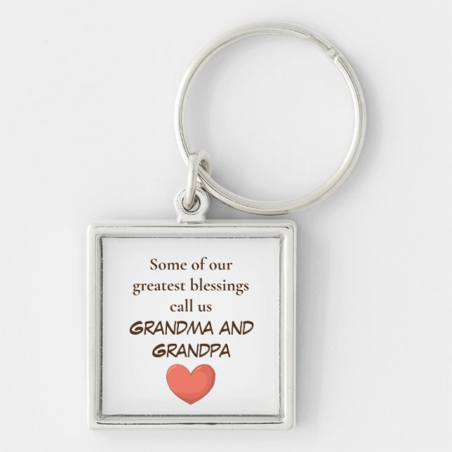 Grandparents Greatest Blessings Heart keychains (Front)