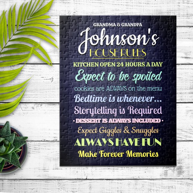 Grandparents House Rules Personalised  Jigsaw Puzzle (Creator Uploaded)