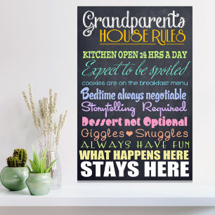 Grandparents House Rules Poster