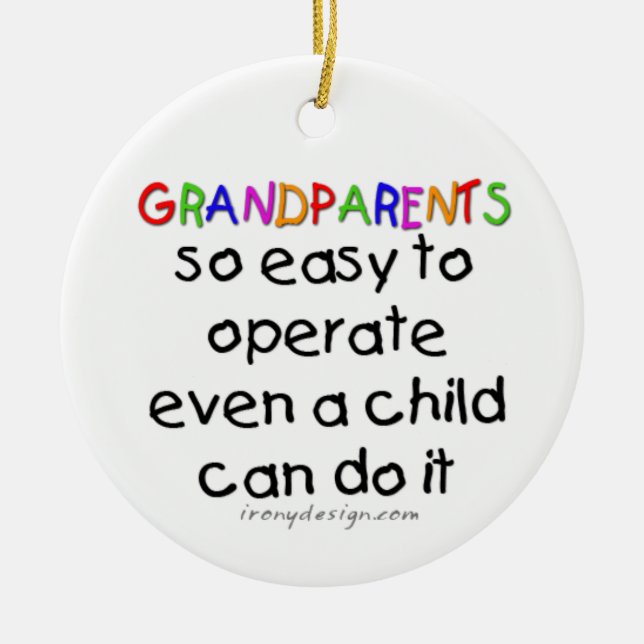 Grandparents Love Ceramic Tree Decoration (Front)