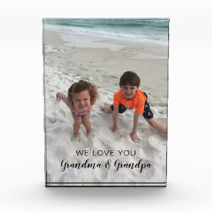 Grandparents Love Grandchildren Custom Photo Block