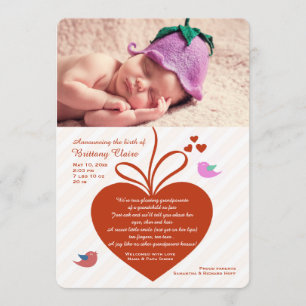 Grandparent's Love Photo Birth Announcement