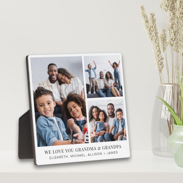 Grandparents Love You 3 Photo Collage Plaque (Creator Uploaded)