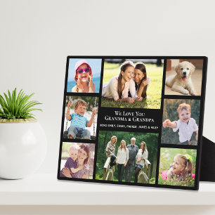 Grandparents Love You 8 Photo Collage Black Plaque