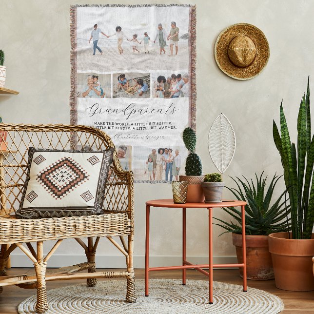 Grandparents Make the World | 6 Photo Throw Blanket (Creator Uploaded)