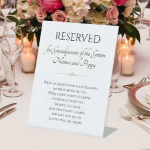 Grandparents of Groom Memorial In Heaven Wedding Pedestal Sign