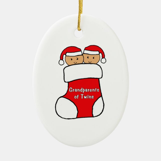 Grandparents of Twins Ornament (Front)