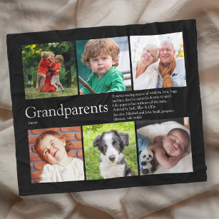 Grandparents Photo Collage Fleece Blanket