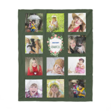 GRANDPARENTS Photo Collage Grandkids Green