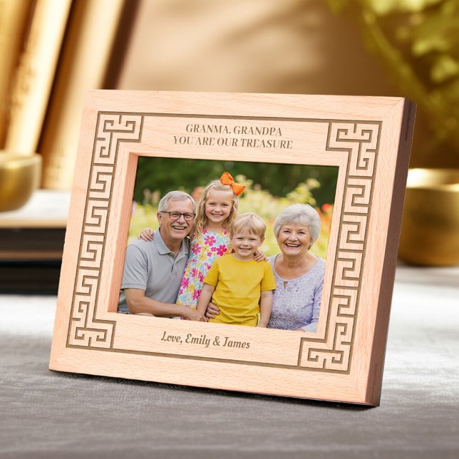Grandparents Photo Family Keepsake Greek Meander Etched Frames (Creator Uploaded)