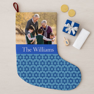 Grandparents Photo Hanukkah Small Christmas Stocking