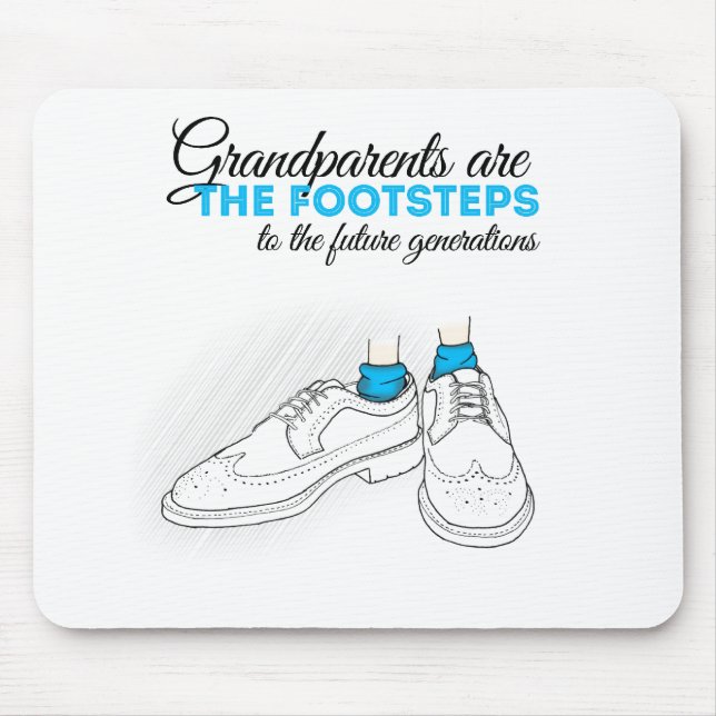 Grandparents plows the footsteps to the future to mouse pad (Front)