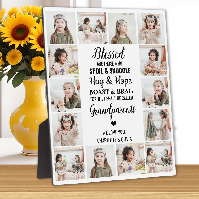 Grandparents Poem Personalised 14 Photo Collage Plaque (Creator Uploaded)