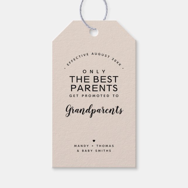 Grandparents | Pregnancy Announcement Personalised Gift Tags (Front)