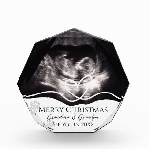 Grandparents Pregnancy Announcement Ultrasound Photo Block